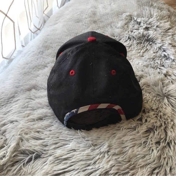 Lone Star Baseball Cap Black With Patriotic Piping White Logo Adjustable NWOT - Picture 6 of 10